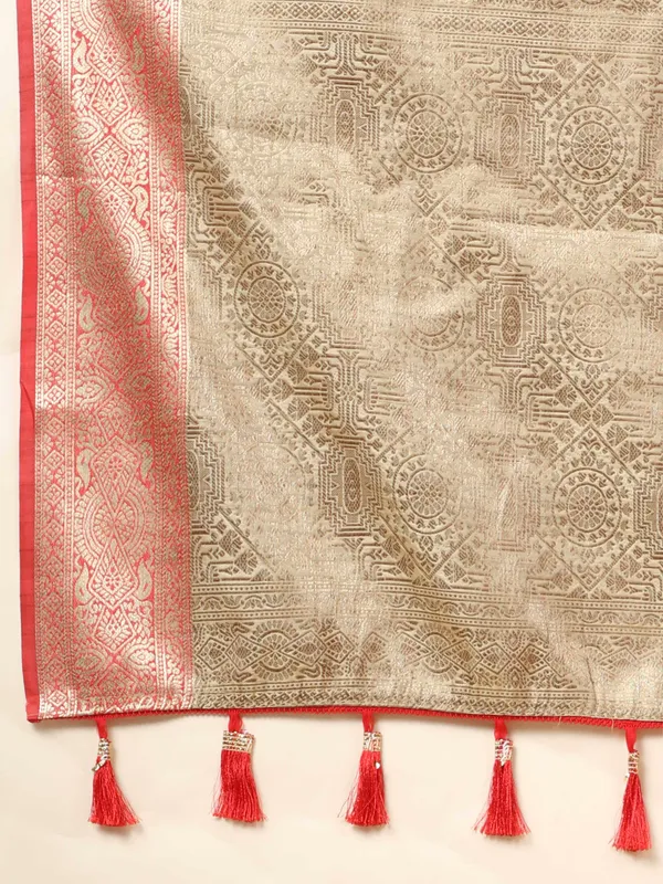 Beige_Katan_Silk_With_Zari_Weaving_Rich_Pallu_And_Contrast_Weaving_Small_Border_Saree