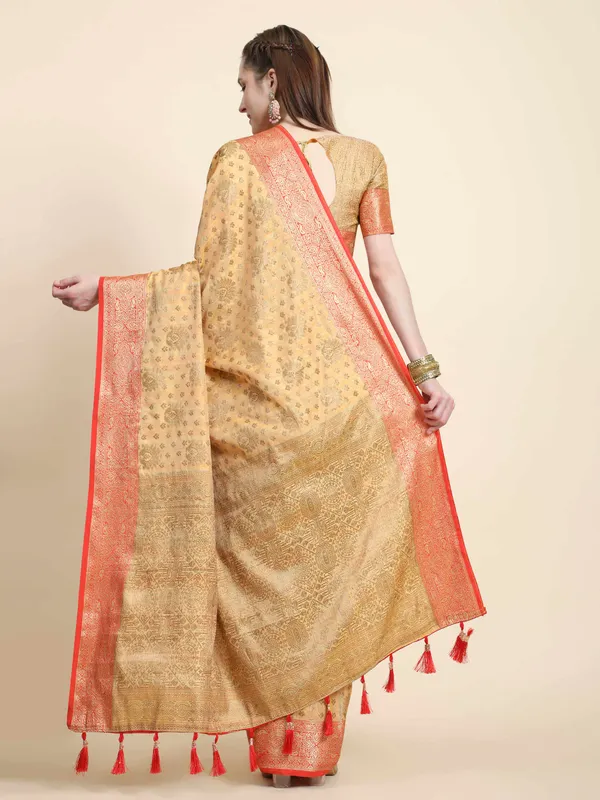 Yellow_Katan_Silk_With_Zari_Weaving_Rich_Pallu_And_Contrast_Weaving_Small_Border_Saree