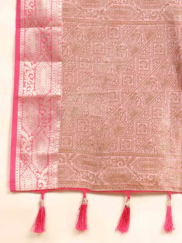 Pink_Katan_Silk_With_Zari_Weaving_Rich_Pallu_And_Contrast_Weaving_Small_Border_Saree