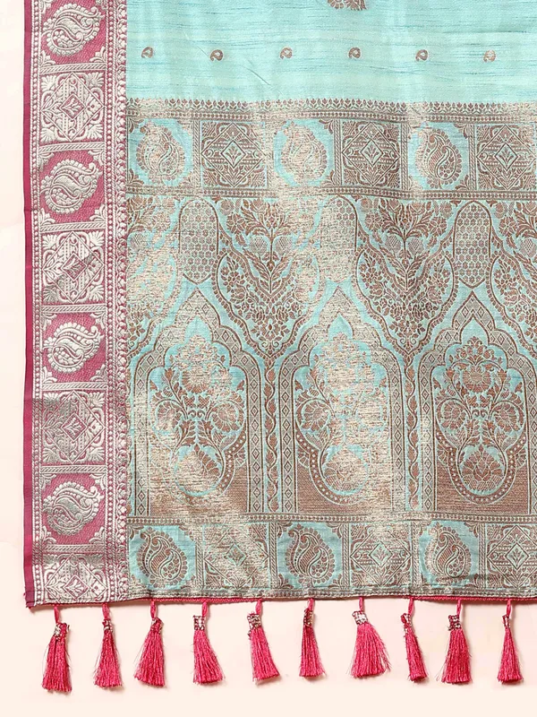 Sky_Blue_Katan_Silk_With_Zari_Weaving_Rich_Pallu_And_Contrast_Weaving_Small_Border_Saree