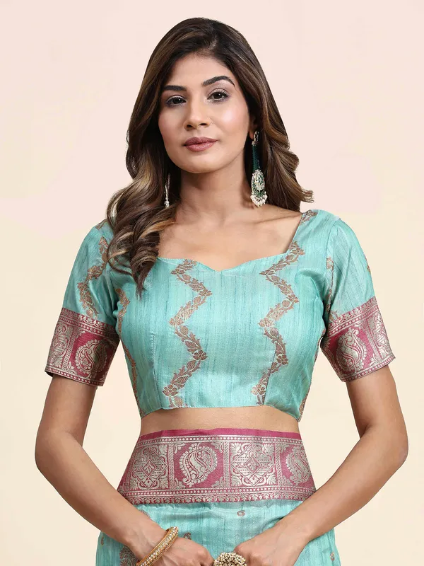 Sky_Blue_Katan_Silk_With_Zari_Weaving_Rich_Pallu_And_Contrast_Weaving_Small_Border_Saree