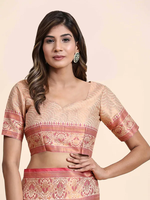 Cream_Katan_Silk_With_Zari_Weaving_Rich_Pallu_And_Contrast_Weaving_Small_Border_Saree