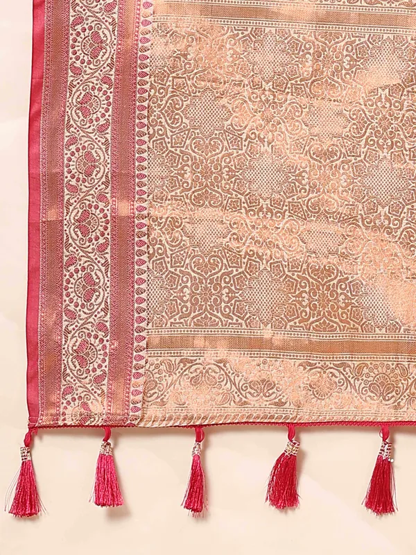Cream_Katan_Silk_With_Zari_Weaving_Rich_Pallu_And_Contrast_Weaving_Small_Border_Saree