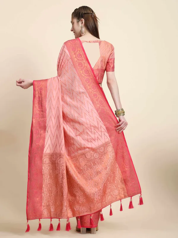 Pink_Katan_Silk_With_Zari_Weaving_Rich_Pallu_And_Contrast_Weaving_Small_Border_Saree
