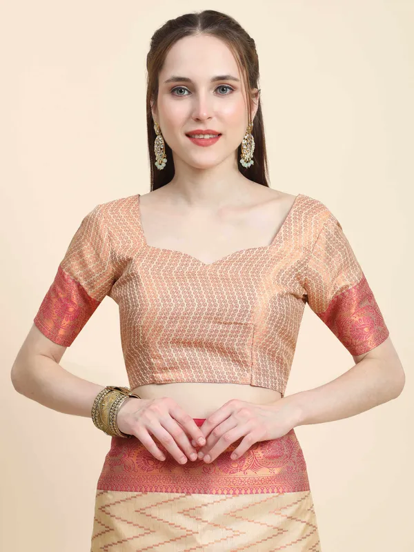 Cream_Katan_Silk_With_Zari_Weaving_Rich_Pallu_And_Contrast_Weaving_Small_Border_Saree