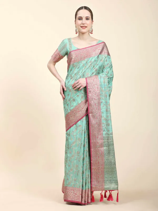 Sky_Blue_Katan_Silk_With_Zari_Weaving_Rich_Pallu_And_Contrast_Weaving_Small_Border_Saree