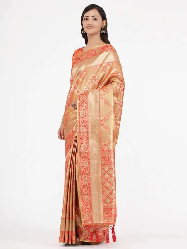 Red_Kanjeevarm_Silk_With_Geometric_Pallu_And_Lehriya_Weaving_Body_Saree