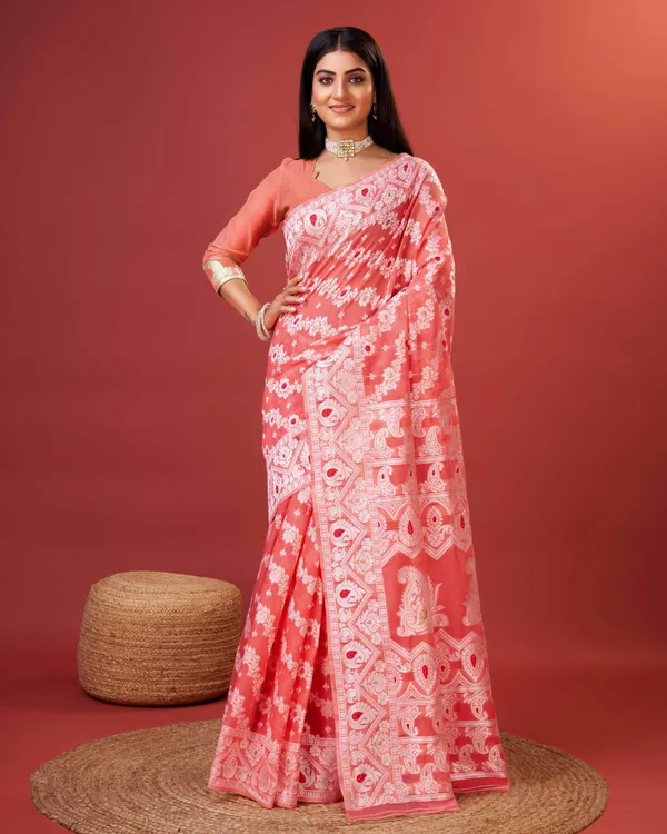 Peach_Beautiful_Heavy_Jacquard_Work_Rich_Pallu_Saree