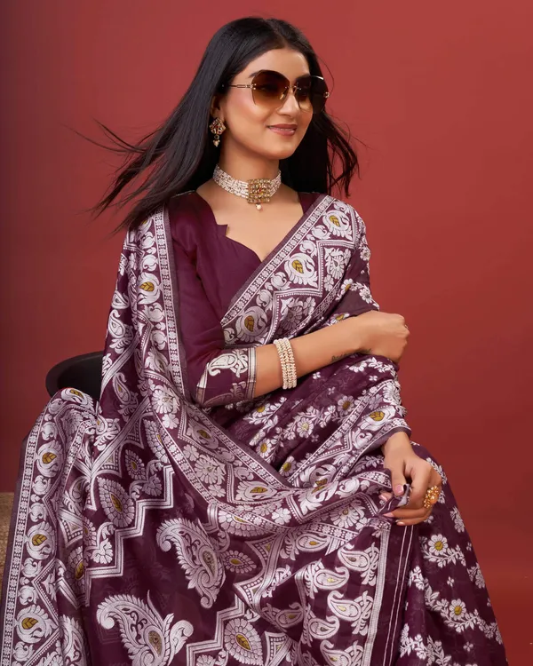Wine_Beautiful_Heavy_Jacquard_Work_Rich_Pallu_Saree