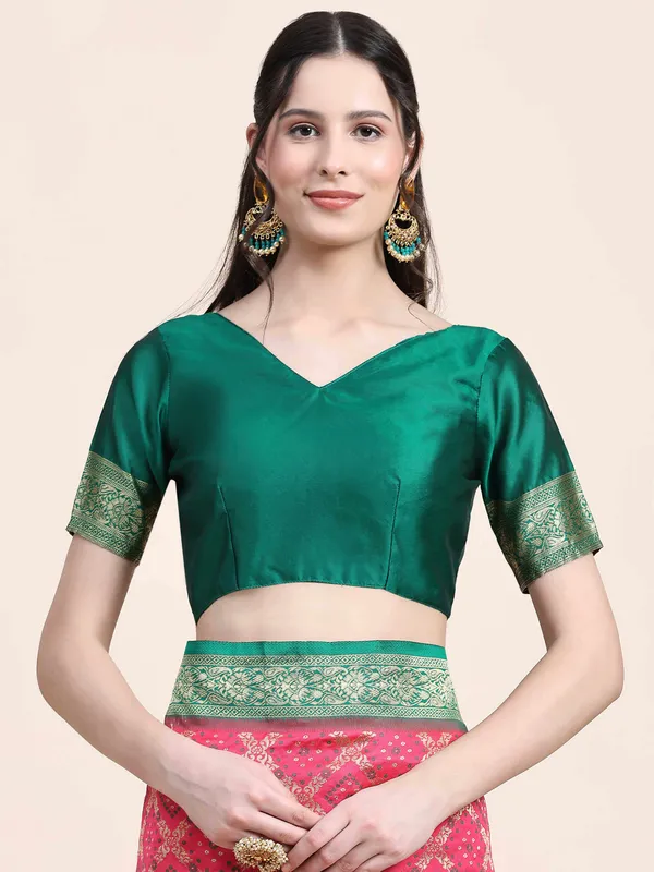 Rani_Pink_Green_Beautiful_Patola_Design_Jacquard_Work_Rich_Pallu_Saree