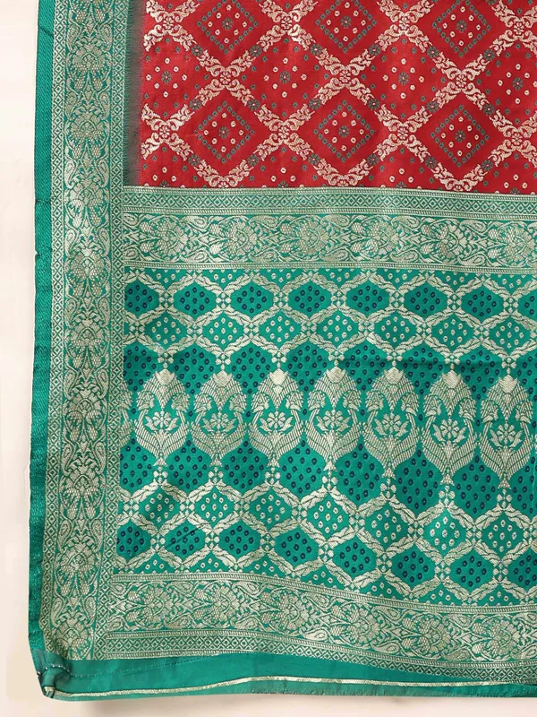 Maroon_Green_Beautiful_Patola_Design_Jacquard_Work_Rich_Pall_Saree