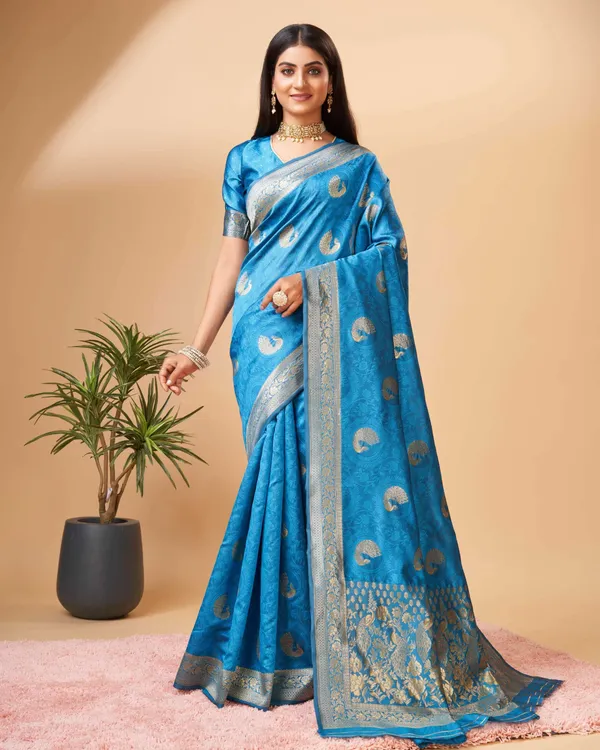 Sky_Blue_Jacquard_Self-Weaving_Saree_with_Rich_Pallu