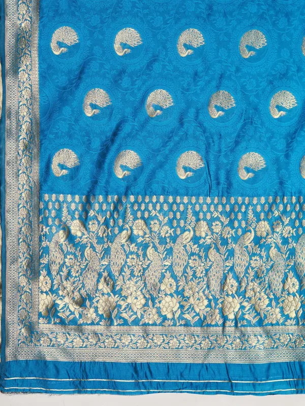 Sky_Blue_Jacquard_Self-Weaving_Saree_with_Rich_Pallu