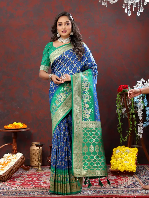 Blue_Soft_Patola_Silk_With_Meenakari_Weaving_Motifs_And_Rich_Zari_Weaving_Pallu_Saree