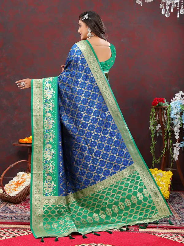 Blue_Soft_Patola_Silk_With_Meenakari_Weaving_Motifs_And_Rich_Zari_Weaving_Pallu_Saree