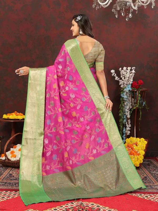 Pink_Soft_Cotton_With_Meenakari_Weaving_Design_Border_Saree