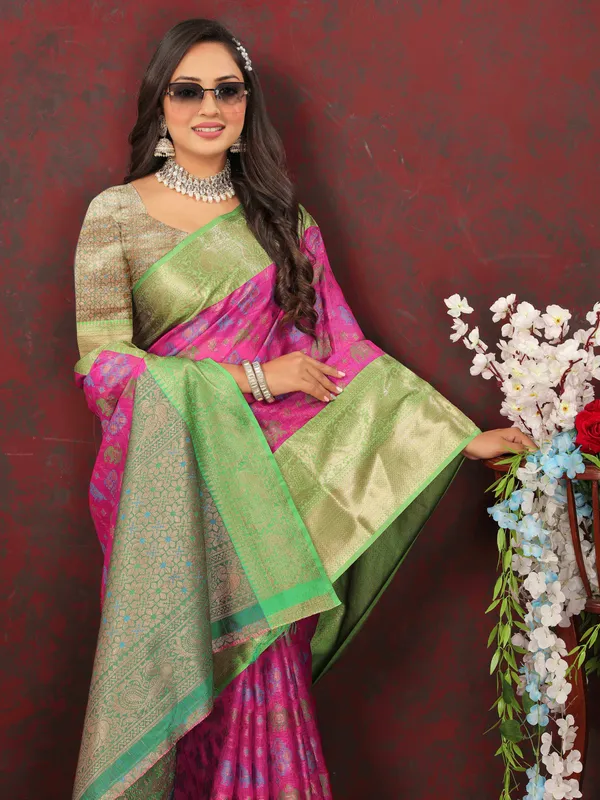 Pink_Soft_Cotton_With_Meenakari_Weaving_Design_Border_Saree