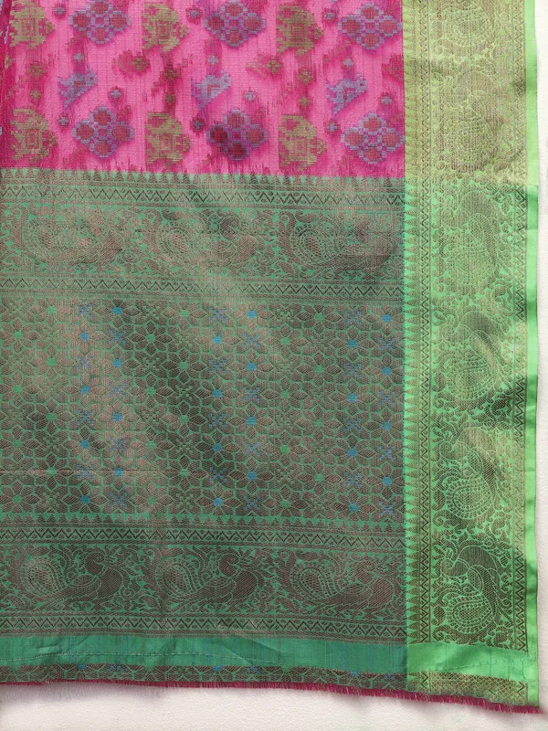 Pink_Soft_Cotton_With_Meenakari_Weaving_Design_Border_Saree