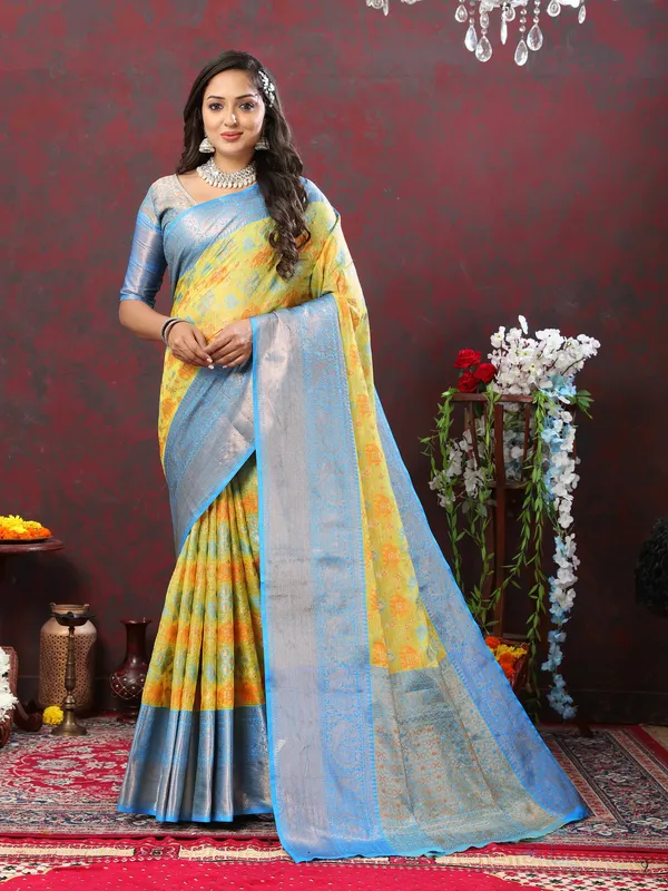Yellow_Soft_Cotton_With_Meenakari_Weaving_Design_Border_Saree