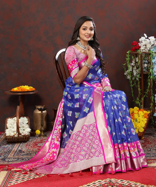 Blue_Soft_Organza_Silk_With_Meenakari_Weaving_Design_And_Rich_Zari_Weaving_Pallu_Saree