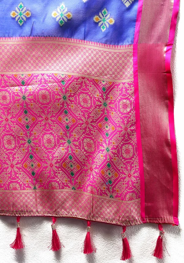 Blue_Soft_Organza_Silk_With_Meenakari_Weaving_Design_And_Rich_Zari_Weaving_Pallu_Saree