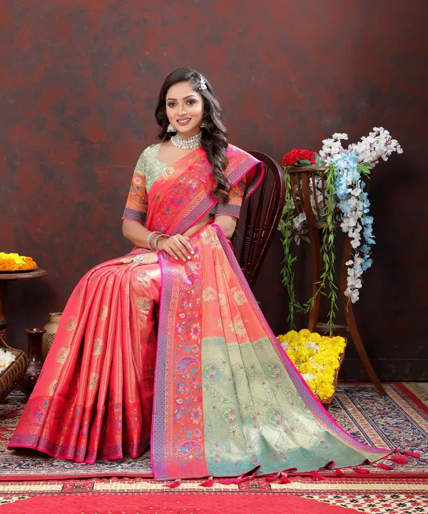 Pink_Soft_Kanjivaram_Silk_With_Zari_Weaving_Design_And_Rich_Zari_Weaving_Pallu_Border_Saree