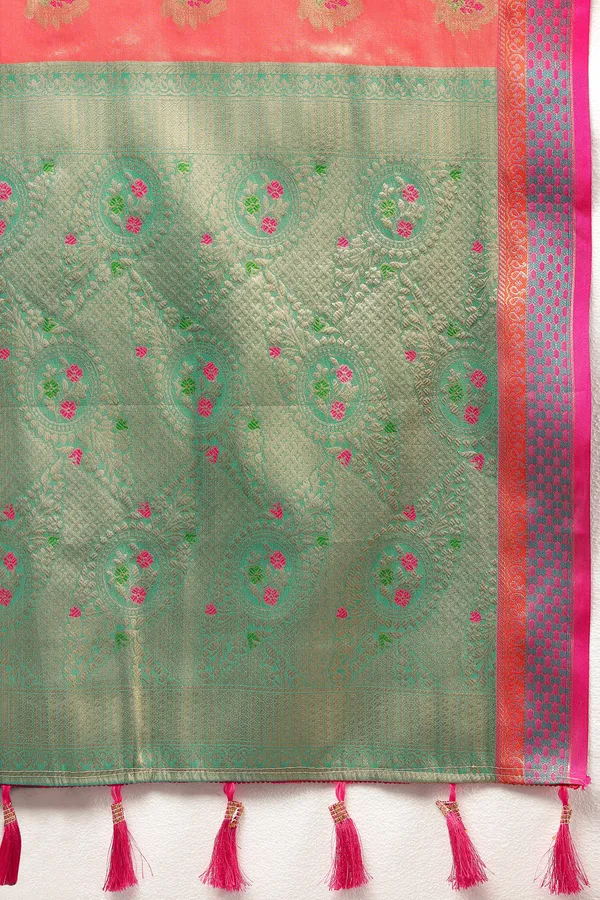 Pink_Soft_Kanjivaram_Silk_With_Zari_Weaving_Design_And_Rich_Zari_Weaving_Pallu_Border_Saree