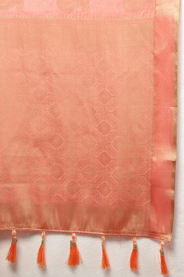Peach_Soft_Cotton_With_Zari_Weaving_Design_And_Rich_Zari_Weaving_Pallu_Saree