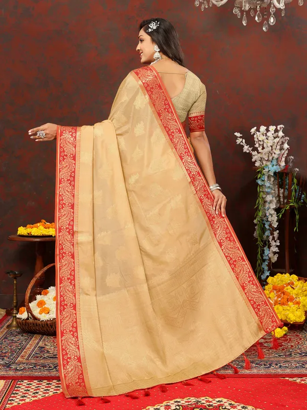 Orange_Soft_Cotton_With_Zari_Weaving_Design_And_Rich_Zari_Weaving_Pallu_Saree