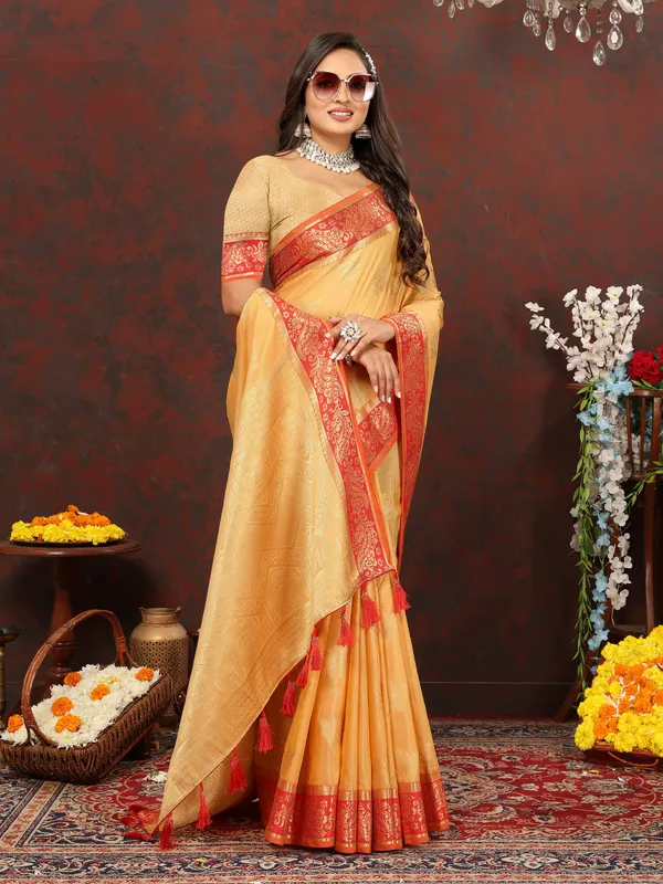 Yellow_Soft_Cotton_With_Zari_Weaving_Design_And_Rich_Zari_Weaving_Pallu_Saree