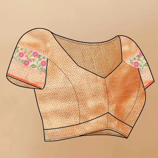 Orange_Soft_Silk_With_Gold_Zari_Weaving_Lehriya_Design_And_Rich_Zari_Weaving_Pallu_Weaving_Border_Saree