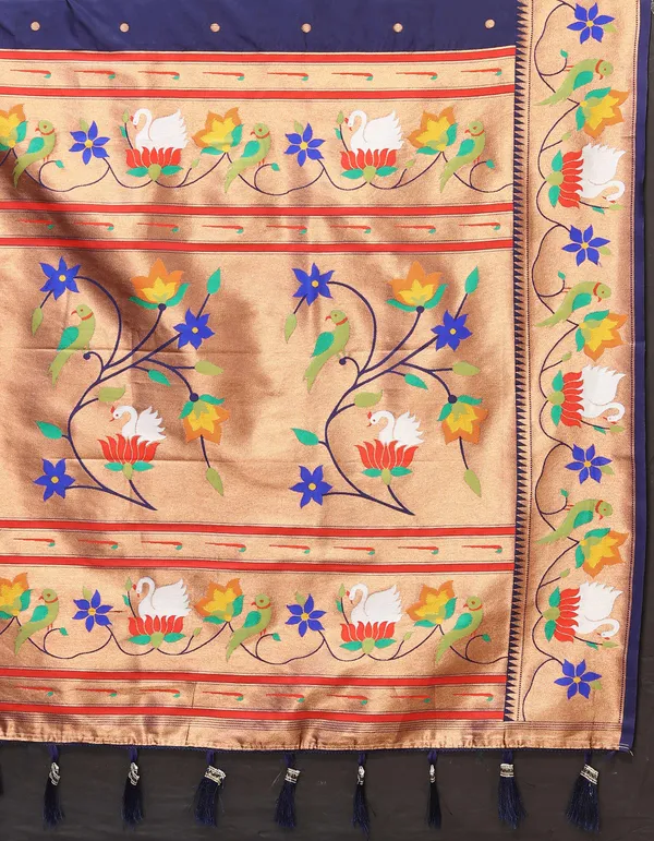Navy_Blue_Soft_Paithani_Silk_With_Meenakari_Weaving_Design_And_Rich_Meenakari_Weaving_Pallu_Saree
