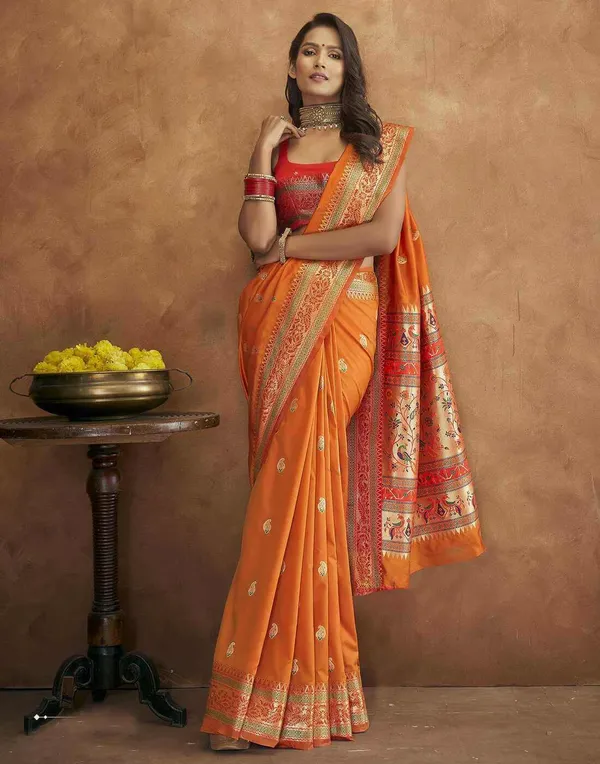 Mustard_Soft_Paithani_Silk_With_Meenakari_Weaving_Design_And_Rich_Meenakari_Weaving_Pallu_Saree