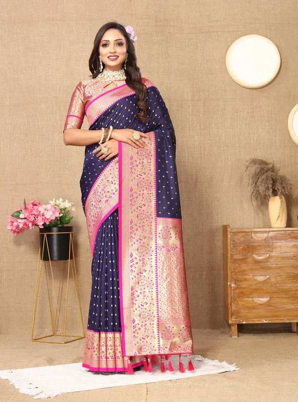Navy_Blue_Soft_Silk_With_Zari_Weaving_Design_And_Rich_Zari_Weaving_Pallu_Saree