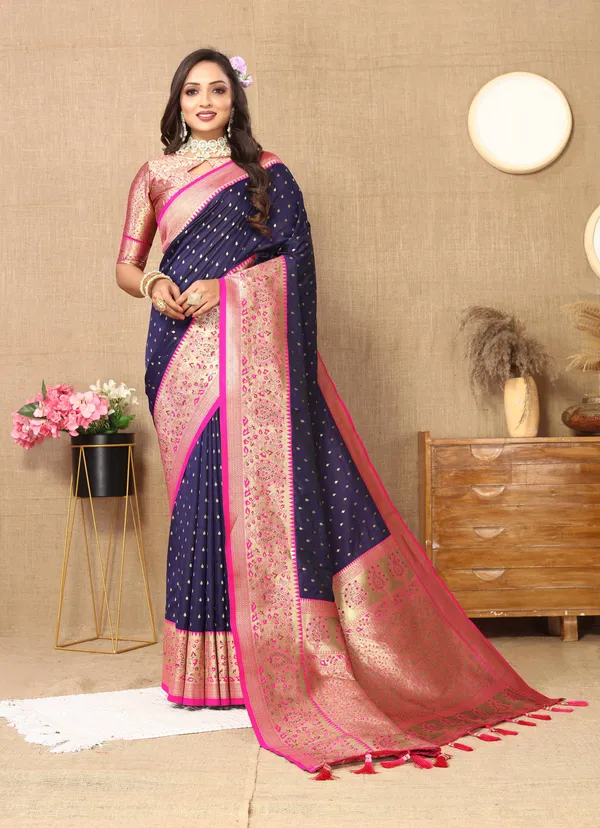 Navy_Blue_Soft_Silk_With_Zari_Weaving_Design_And_Rich_Zari_Weaving_Pallu_Saree