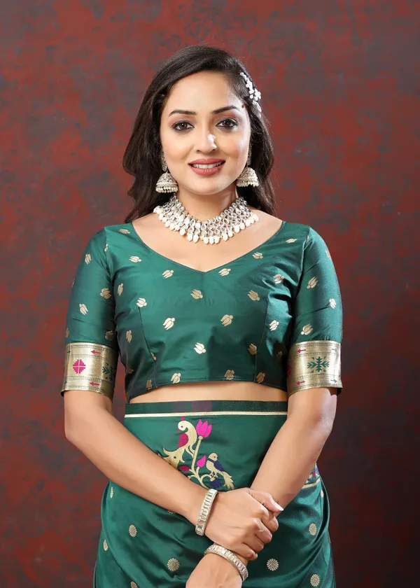 Olive_Green_Soft_Paithani_Silk_With_Gold_Zari_Weaving_Motifs_And_Rich_Zari_Weaving_Pallu_Saree