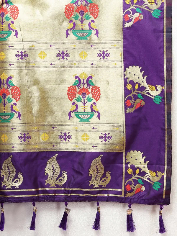 Blue_Soft_Paithani_Silk_With_Gold_Zari_Weaving_Motifs_And_Rich_Zari_Weaving_Pallu_Saree