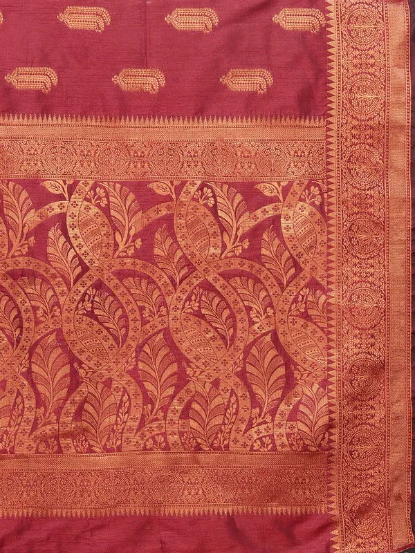 Red_Soft_Katan_Silk_With_Copper_Zari_Weaving_Design_And_Rich_Zari_Weaving_Pallu_Saree