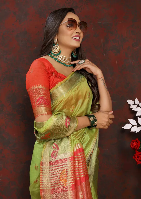 Pista_Green_Soft_Organza_Silkwith_Meenakari_Weaving_Motifs_And_Zari_Weaving_Pallu_Saree
