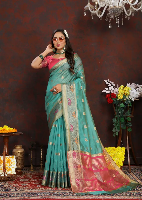 Sky_Blue_Soft_Organza_Silk_With_Meenakari_Weaving_Motifs_And_Zari_Weaving_Pallu_Saree