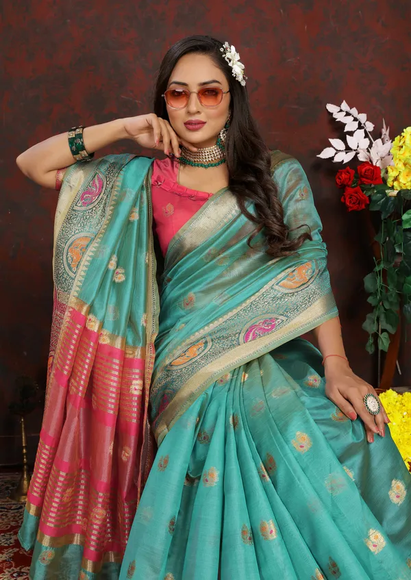 Sky_Blue_Soft_Organza_Silk_With_Meenakari_Weaving_Motifs_And_Zari_Weaving_Pallu_Saree