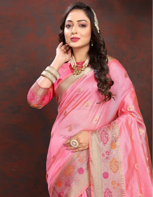 Light_Pink_Soft_Organza_Silk_With_Meenakari_Weaving_Motifs_And_Zari_Weaving_Pallu_Saree