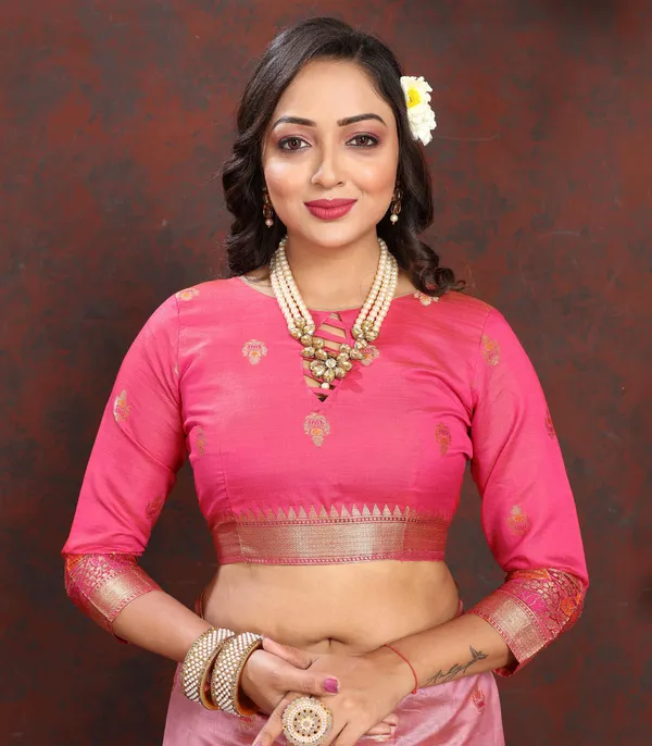 Light_Pink_Soft_Organza_Silk_With_Meenakari_Weaving_Motifs_And_Zari_Weaving_Pallu_Saree