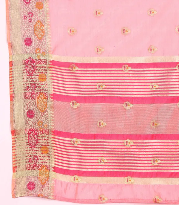 Light_Pink_Soft_Organza_Silk_With_Meenakari_Weaving_Motifs_And_Zari_Weaving_Pallu_Saree