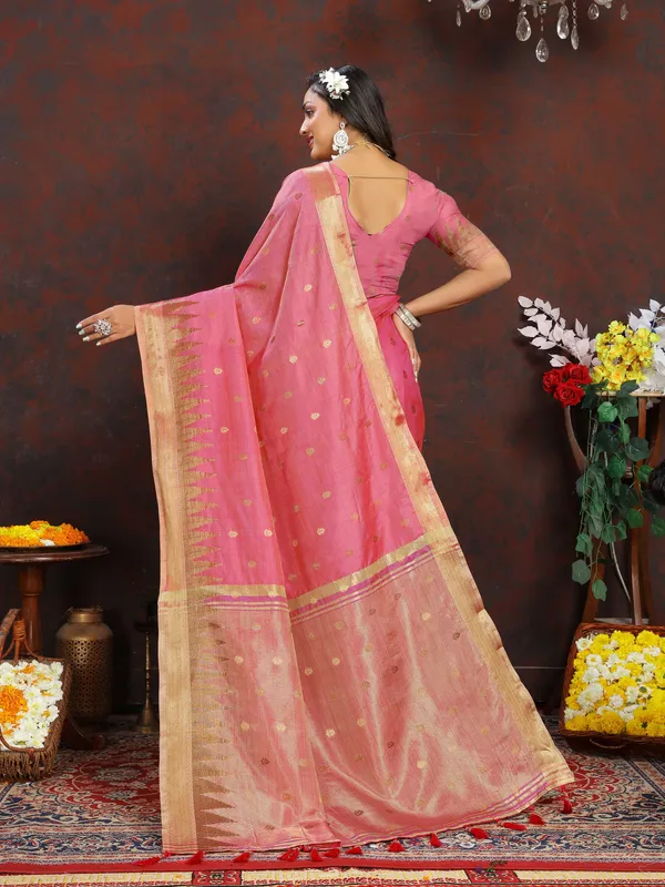 Pink_Soft_Katan_Silk_With_Zari_Weaving_Design_And_Zari_Weaving_Pallu_Border_Saree