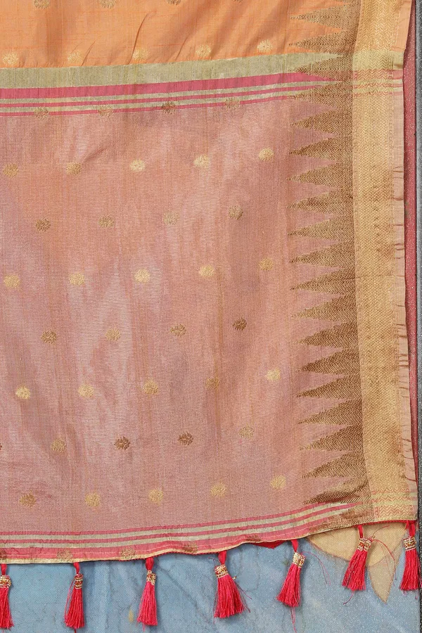 Peach_Soft_Katan_Silk_With_Zari_Weaving_Design_And_Zari_Weaving_Pallu_Border_Saree