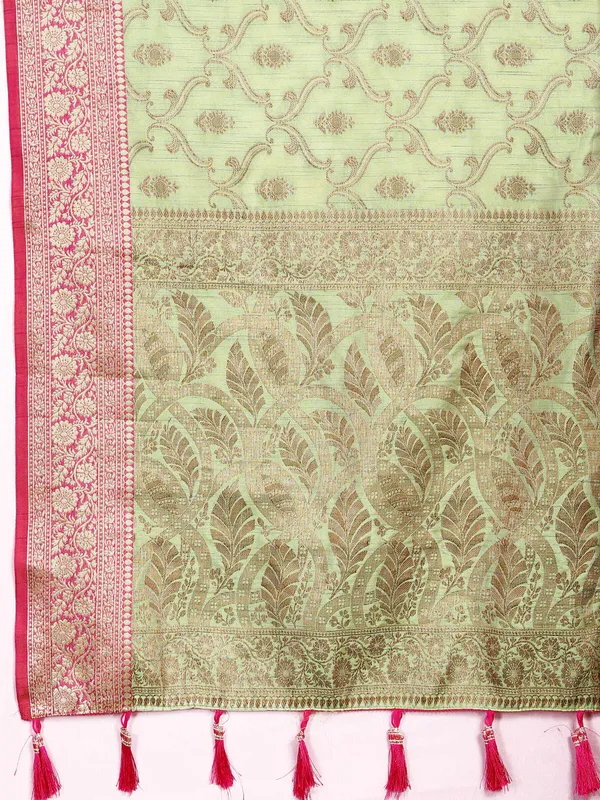 Pista_Green_Soft_Katan_Silk_With_Zari_Weaving_Design_And_Zari_Weaving_Pallu_Border_Saree