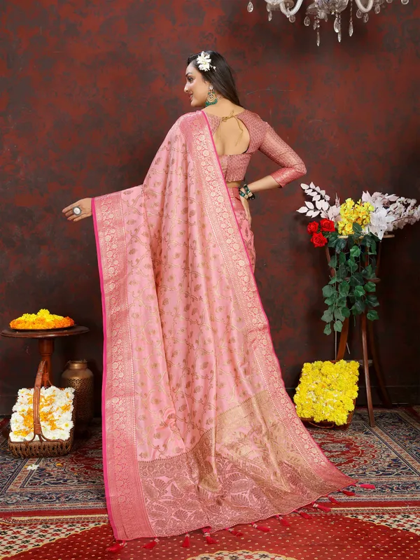Pink_Soft_Katan_Silk_With_Zari_Weaving_Design_And_Zari_Weaving_Pallu_Border_Saree