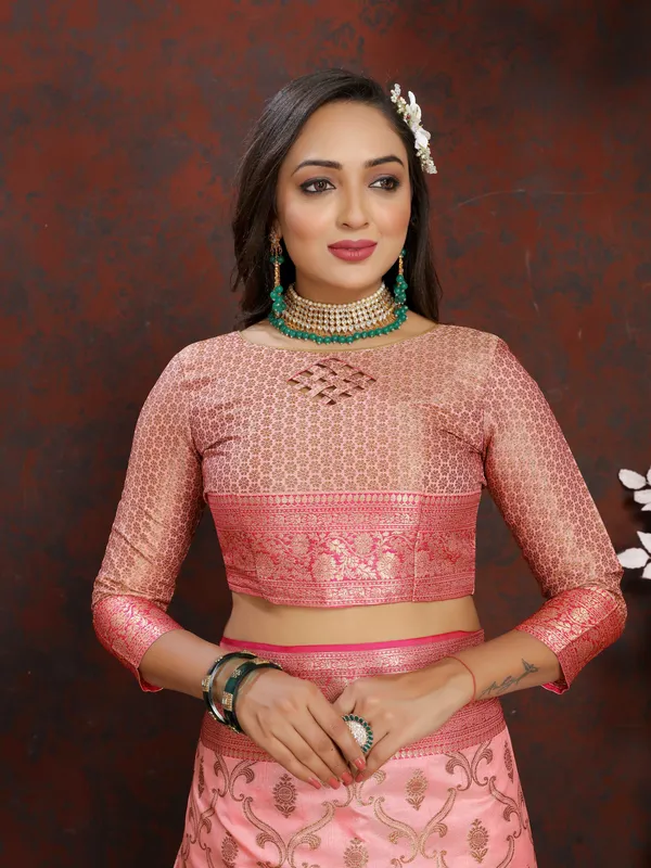 Pink_Soft_Katan_Silk_With_Zari_Weaving_Design_And_Zari_Weaving_Pallu_Border_Saree