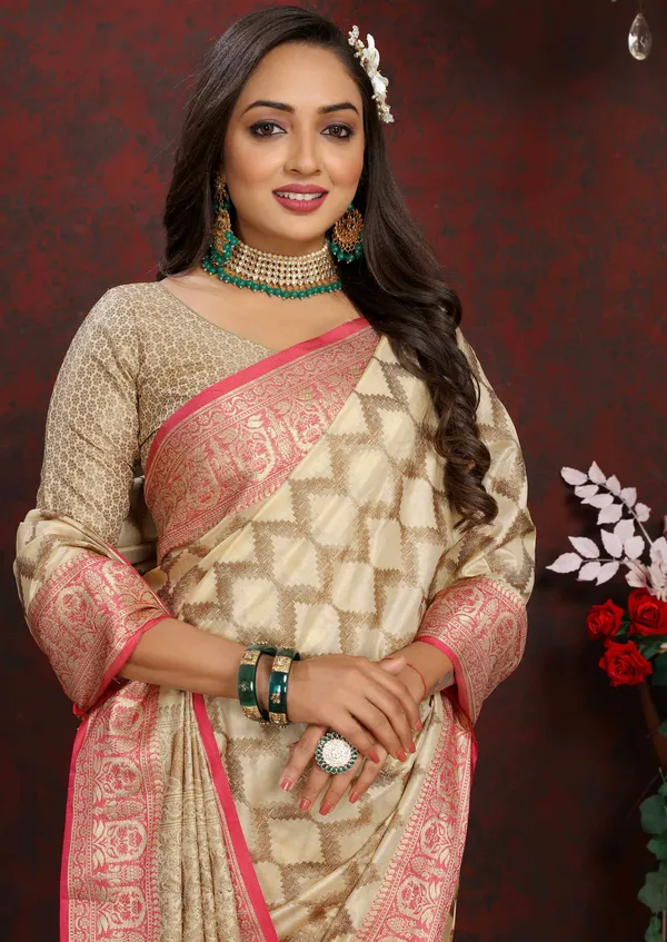 Cream_Soft_Katan_Silk_With_Zari_Weaving_Design_And_Rich_Zari_Weaving_Pallu_Border_Saree